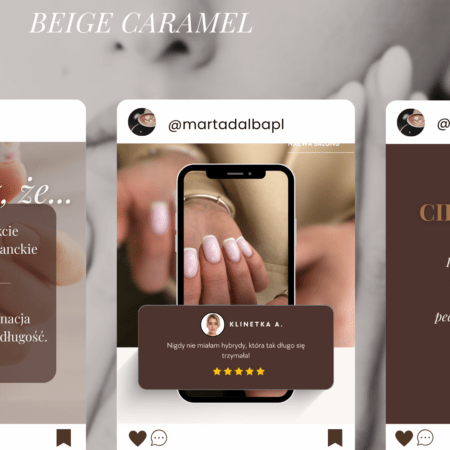Beige caramel edition - 80 szalonów Canva dla stylistek paznokci