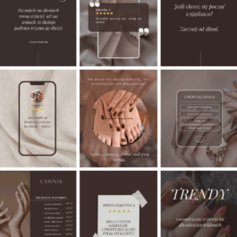 Beige caramel edition – 80 szalonów Canva dla stylistek paznokci