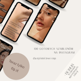 100 gotowych szablonów na Instagram dla stylistek brwi i rzęs