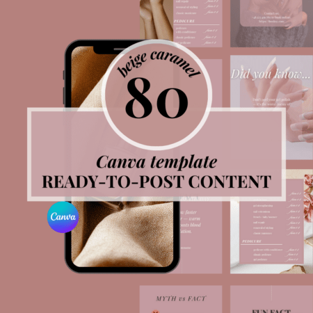 Rose Pink Canva Templates for Nail Techs | 80 Instagram Post Templates - ENGLISH