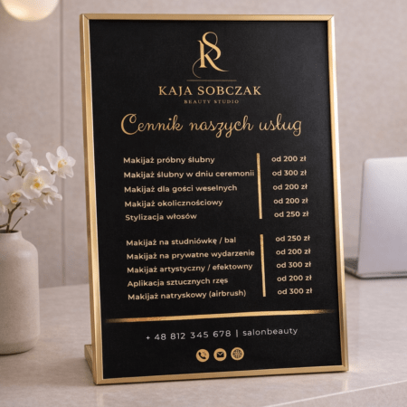 szablon cennika beauty – wersja luxury black | edytowalny w canva