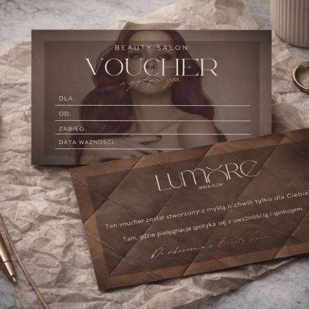 szablon vouchera do salonu beauty – edytowalny w canva