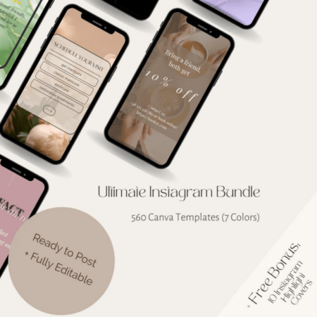 Ultimate Canva Templates Bundle for Nail Techs | 560+ Instagram Posts | Beauty Salon Social Media Kit - ENGLISH