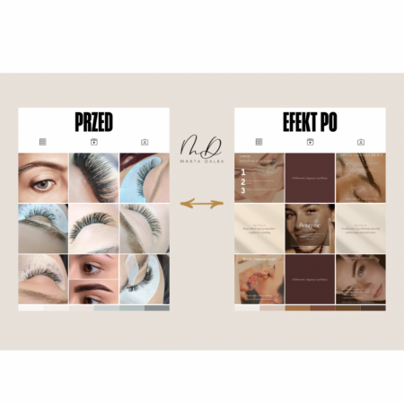 Instagram System dla stylistki brwi i rzęs — szablony + strategia + preset
